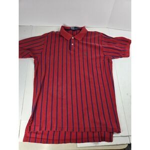 Polo Ralph Lauren Shirt Extra Large XL Mens Blue Red Stripe Green Pony Rugby Vtg